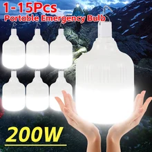 1-15Pcs Portable Emergency Lights Led Outdoor Tent Lamp Mobile LED Lamp Bulbs Camping Lighting for Patio Porch Garden USB Light