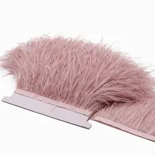 1 Meter Ostrich Feathers Trim 8-10 CM Plumes Ribbon Selvage For DIY Wedding Dress Decoration Crafts Accessories Wholesale