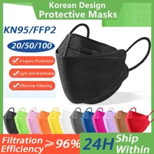 10-100pcs Mascarillas approved ffp2 KN95 Face Masks FFP2 homologada espa帽a Adult Protective mascarillas fpp2 colores masque
