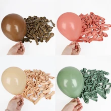 10/20/30pcs Retro Green Balloons Coffee Khaki Coco Skin Avocado Green Latex Globos for Birthday Decorations Christmas Party Deco