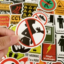10/30/50PCS Warning Stickers Danger Banning Signs Reminder Waterproof Decal Sticker to Laptop Motorcycle Luggage Phone Snowboard