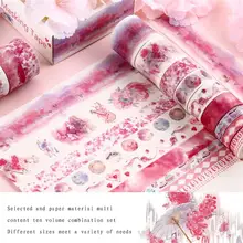 10 Rolls/Box Cute Tape Set Diary Scrapbooking Decorative Masking Tape Journal Tape School Stationery Art Supplies