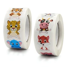 100-500Pcs 1Inch Children Sticker Label Cartoon Animal Cute Toy Sticker Diy Gift Sealing Label Decoration Kindergarten Teachers