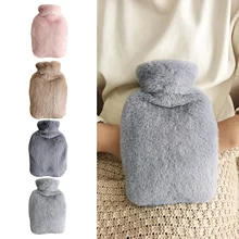 1000ml Hot Water Bottle Bag Pain Relief Winter Warm Heat Hand Warmer with Plush Cover Winter Hand Warmer Cold-proof Kits