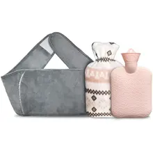 1000ml Hot Water Bottle with Waist Cover Reusable Portable Hot Water Pouch Bag Pain Relief Winter Warmer for Shoulder Abdomen