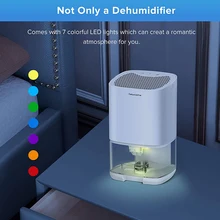 1000ml Portable Electric Home Bedroom Bathroom Closet Wardrobe Mini Dehumidifiers Dryer with Night Lights Small Air Dehumidifier