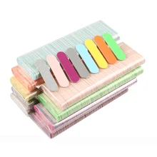 100Pcs/Lot Double Side Nail Polish Sanding Disposable Mini Wooden Nail File Buffer Strips Grinding Polishing Manicure Care Tools