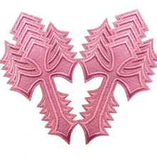 10PCS LOT Cross Embroidered Patches For Clothing Sewing Supplies Decorative Badges Applique Ironing Clothing Jeans Black Cross