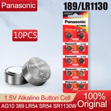 10PCS Panasonic 189 LR1130 AG10 SR1130 389 V10GA LR54 SR54 1.5V Alkaline Battery For Thermometer Watch Toys Scale Button Cell