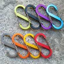 10PCS S Double Carabiner Set Camping EDC Survival Climbing Spring Backpack Clasps Keychain Tactical Gear Hooks Key Chain Clip