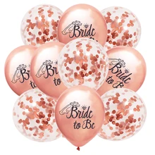 10Pcs Rose Gold Team Bride Latex Confetti Balloons Hen Bachelorette Party Decoration Bride To Be Bridal Shower Supplies Wedding