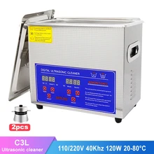 120W 3L Digital Ultrasonic Cleaner 40KHz Household Jewelry Washer For Cleaning Denture Watches Glasses
