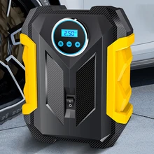 12V Car Air Compressor For Motorcycle Bicycle Portable Tire Inflator With LED Light Fast Inflator 150PSI Smart Digital Air Pump