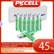 12pcs PKCELL AAA Battery 1.2V 850mah NI-MH AAA Rechargeable batteries LSD 3A accumulator and 3Pcs AA/AAA Battery storage Holder