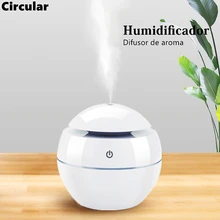 130ML USB Aroma Diffuser Ultrasonic Cool Mist Humidifier Air Purifier 7 Color Change LED Night light for Office Home
