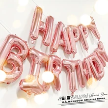 13pcs Birthday Balloons Decoration Rose Gold Foil Letter Balloon Set Happy Birthday Globos Kids Party Banner Supplies