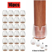 16pcs Silicone Chair Leg Caps Feet Pads Floor Protector Furniture Table Covers for Non-Slip Chair Socks Rubber Feet Cap Bottom
