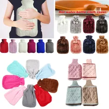 1PC Hot Water Bag Hot Water Bottle Thick Fluffy Hot Water Bottle Winter Warm Water Bag Hand Feet Warmer Portable Water Bottle
