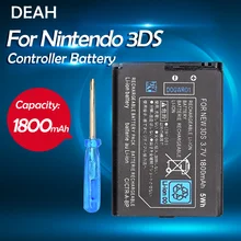 1PCS 3.7V 1800mAh CTR-003 Rechargeable Lithium Li-ion Battery Pack For Nintendo 3DS 2DS Controller Replacement Battery With Tool