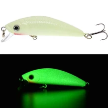 1Pcs 3D Luminous Night Fishing Bait 7cm 8g Bass Minnow Lures With Treble Hooks Artificial Hard Crankbaits Pike Carp Pesca Tackle
