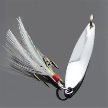 1Pcs 5g/7g/10g/13g/18g/21g Metal Fishing Lure Spoon Sequins Spinner with Feather Hard Bait For Sea Lake Bait Tool Wobblers