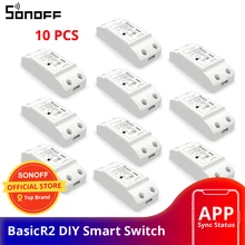 2/4/6/8/10PCS SONOFF BASICR2 Smart ON/OFF WiFi Switch Light Timer APP/Voice Remote Control DIY Mode Work With Alexa Google Home