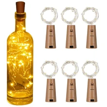 20/10/5/3pcs Wine Bottle Lights With Cork LED String Lights Battery Fairy Lights Garland For Christmas Party Wedding Decoration