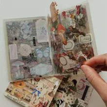 20 Sheets/Set Vintage PET Sticker Book Diy Diary Butterfly INS Album Scrapbooking Retro Flower Material Paper Decorative Sticke