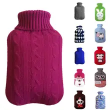 2000ml Hot Water Bottle Knitted Cover Solid Color Bag Cloth Hand Warmer Winter Heat Preservation Large Hot Water Bottle Cover