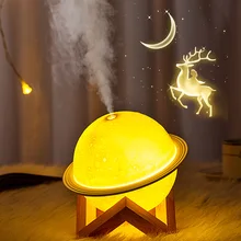 200ML Ultrasonic Mini Air Humidifier Moon Light Aroma Essential Oil Diffuser USB Fogger Mist Maker LED Night Lamp for Home Car