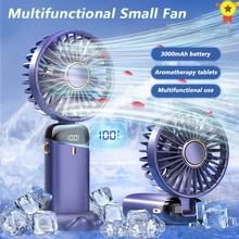 2022 New Portable Hand-Held Fan Office Desktop Multifunctional Folding Double-Headed Small Electric Fan With A Neck Lanyard