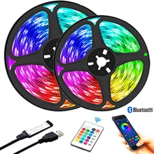 20M LED Strip Light RGB 5050 WS2812B Bluetooth USB Diode Flexible Addressable Lamp Tape Rainbow-like Effect DC 5V Ceiling Light