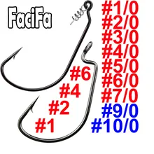 20pcs Wide Gap Worm Fishing Hooks Jig Crank Big Bass Hook Black High Carbon Steel Crank Barbed Hook for Soft Fishing Lure