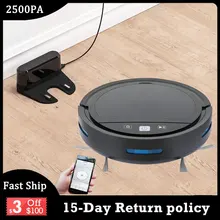 2500PA Sweeping Robot Vacuum Cleaner Smart Remote Control Wireless Auto-Recharge Alexa Floor Cleaning Vacuum Cleaner For Home