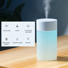 260mL Mini Air Humidifier Purifier Diffuser Portable Colorful Night Light Quiet Cool Humidifier Desktop USB Waterless Auto-Off