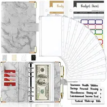 28Pcs Money Budget Planner Binder with Zipper Envelopes Cash Envelopes for Budgeting Money Organizer for A6 Cash Budget Binder