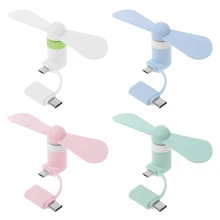 2in1 Type C Micro USB Mini Fan Cooler for Samsung Xiaomi Huawei HTC Cell Phone