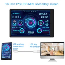 3.5 Inch IPS Type-C Secondary Screen Computer CPU GPU RAM HDD MonitorUSB Display For Freely AIDA64 mini monitor
