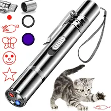 3-In- 1 Mini Red Laser Pointer- Red dot + White LED Torch + UV Flashlight Visible Focus Red Combination