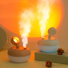 300ML Air Humidifier USB Portable Mini Aroma Essential Oil Diffuser Perfume Purifier Atomizer Sunset Lamp Atmosphere Home Gift