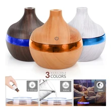 300ML USB Air Humidifier Electric Aroma Diffuser Fog Wood Grain Oil Aroma Diffuser Mini With LED Light Suitable For Home Offices