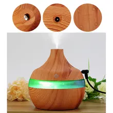 300ML USB Air Humidifier Wood Grain Oil Aromatherapy Electric Cool Mist Maker With LED Light Funtion For Home Office