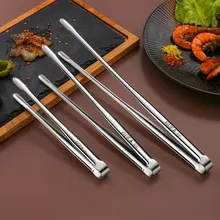 304Barbecue Clip Grill Tongs Meat Cooking Utensils For BBQ Baking Silver Kitchen Accessories Camping Supplies Free Shipping Item