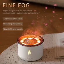 360ml Lava Volcano Humidifiers Flame Air Humidifier Aromatherapy Diffuser With Night Lights Essential Oil Diffuser Humificador