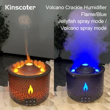 360ml Volcanic Flame Aroma Oil Diffuser Jellyfish Smoke Ring Air Humidifier Ultrasonic Atomizing Sprayer As Christmas Gift