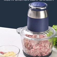 3L Household Electric Meat Grinders High Power Stainless Steel Meat Grinders Multifunctional Cooking Visual Glass Meat Grinder