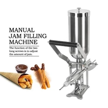 4.5L Homemade Spanish Churros Machine Manual Jam Filling Cream Filler Stainless Steel Bread or Puffs Liquid Jam With 3 Pipes