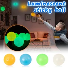 4.5cm Luminous Balls High Bounce Glowing Stress Ball Sticky Wall Home Party Decoration Kids Gift Anxiety Toy Glow in the Dark