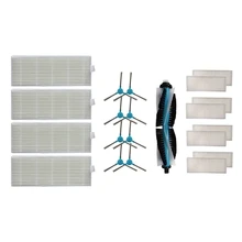 4 Pcs Filters For Conga Series 1290 Y 1390 Sweeper & 1Set Main Brush Side Brush HEPA Filters For Cecotec Conga 1390