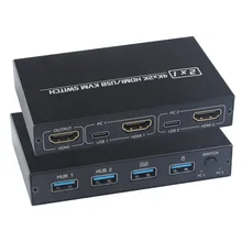 4K X 2K HDMI-compatible/USB KVM Switch Splitter 2-Port HDTV USB For Shared Monitor Keyboard And Mouse Adaptive HDCP Printer